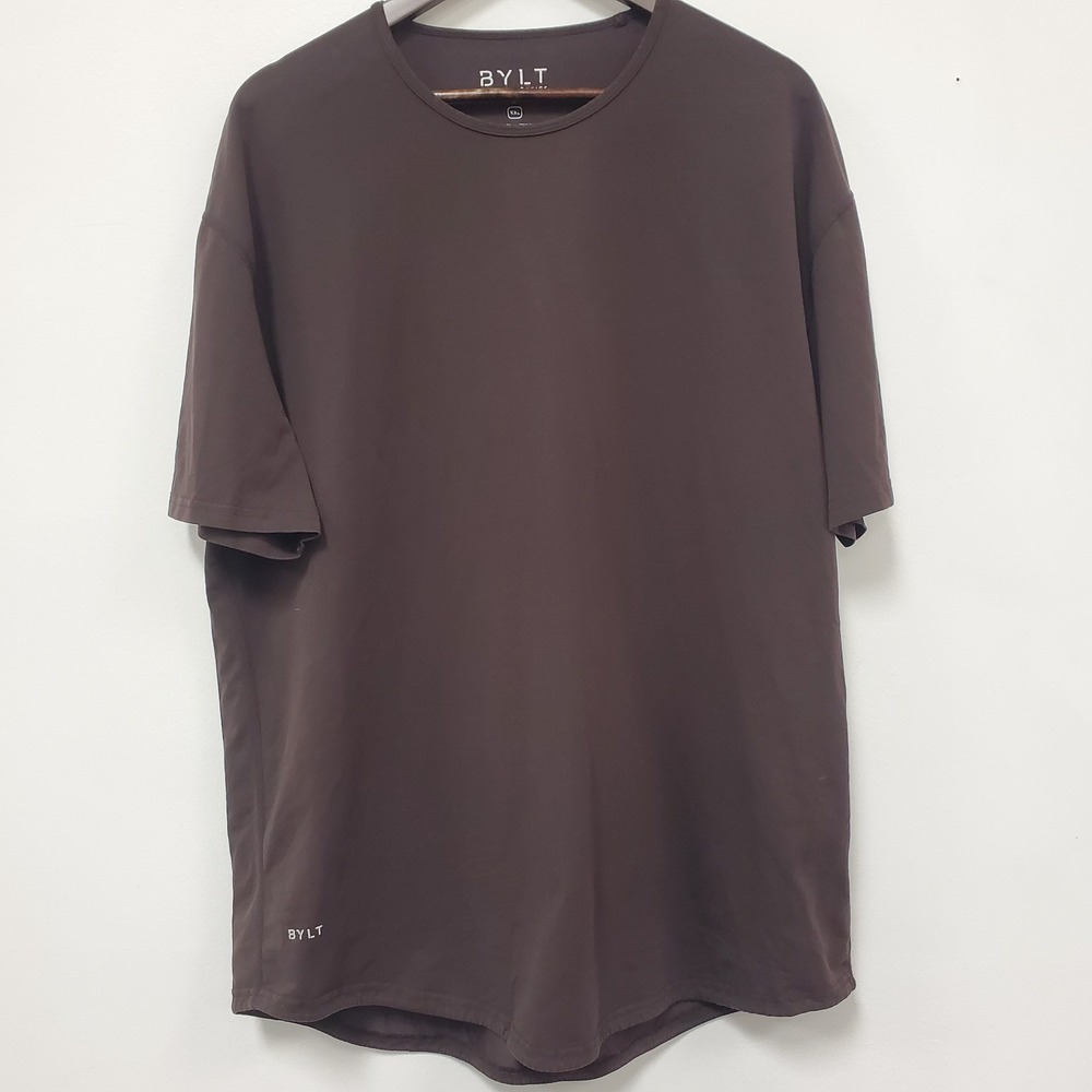 Bylt Mens Brown Lux T Shirt Size XXL Crew Neck Short Sleeve Stretch Comfort